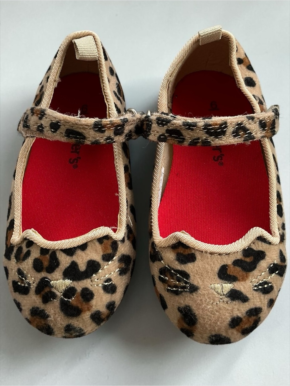 Carter’s Leopard Cat Mary Jane Flats Baby Girl Size 6